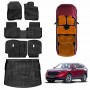 3D Floor Mats Boot Liner Set for Honda CRV CR-V 5-Seater 2023-2025 All Weather Heavy Duty TPE Cargo Kick Mats Back Seat Protector Cover
