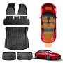 Tesla Model 3 Highland 2023-2025 All-Weather Front Trunk Rear Boot Rear Well Toolbox Floor Mats Interior Boot Liners Set Cover Luggage Tray