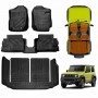 Floor Mats Split Fold Boot Liner for Suzuki Jimny 3-Door Manual 2018-Onwards All Weather Heavy Duty Cargo Car Trunk Luggage Tray