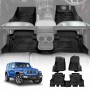 3D Floor Mats for Jeep Wrangler JL Series 4-Door 2018-Onwards All Weather Heavy Duty Cargo Car Trunk Luggage Tray
