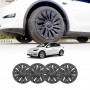 Tesla Model Y 2022-2025 Wheel Protector Cover Hub Caps 19 Inch Rim TURBINE-S Matt Black Exterior Accessories (Set of 4)