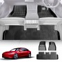 Tesla Model 3 Highland 2023-2025 Heavy Duty 3D All Weather Car Mats Floor Liners Complete Set