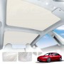 Tesla Model 3 Highland Glass Roof Sunroof Mesh 2023-2025 Sun Blind Shade Sunshade with UV Heat Insulation Film (Cream White)