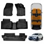 3D Floor Mats for Volkswagen VW Tiguan Allspace 2018-2024 Heavy Duty All Weather Car Mats Carpet Liner Set